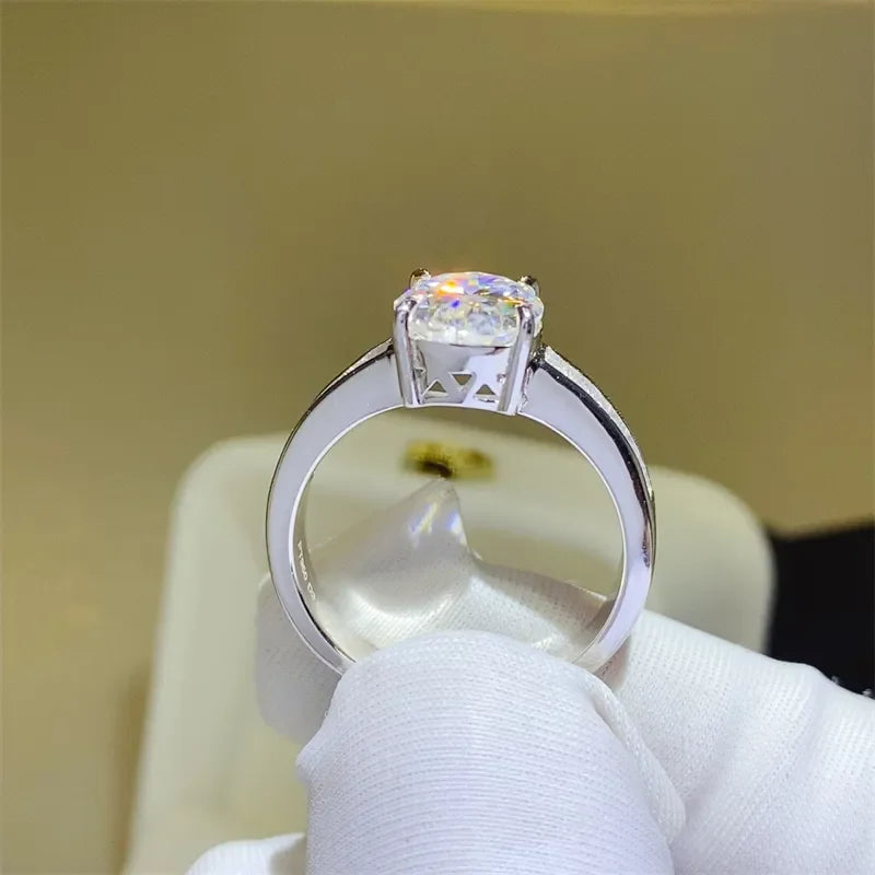3 Carat Moissanite Sterling Silver Ring Coastal - Southern Shores Clothing