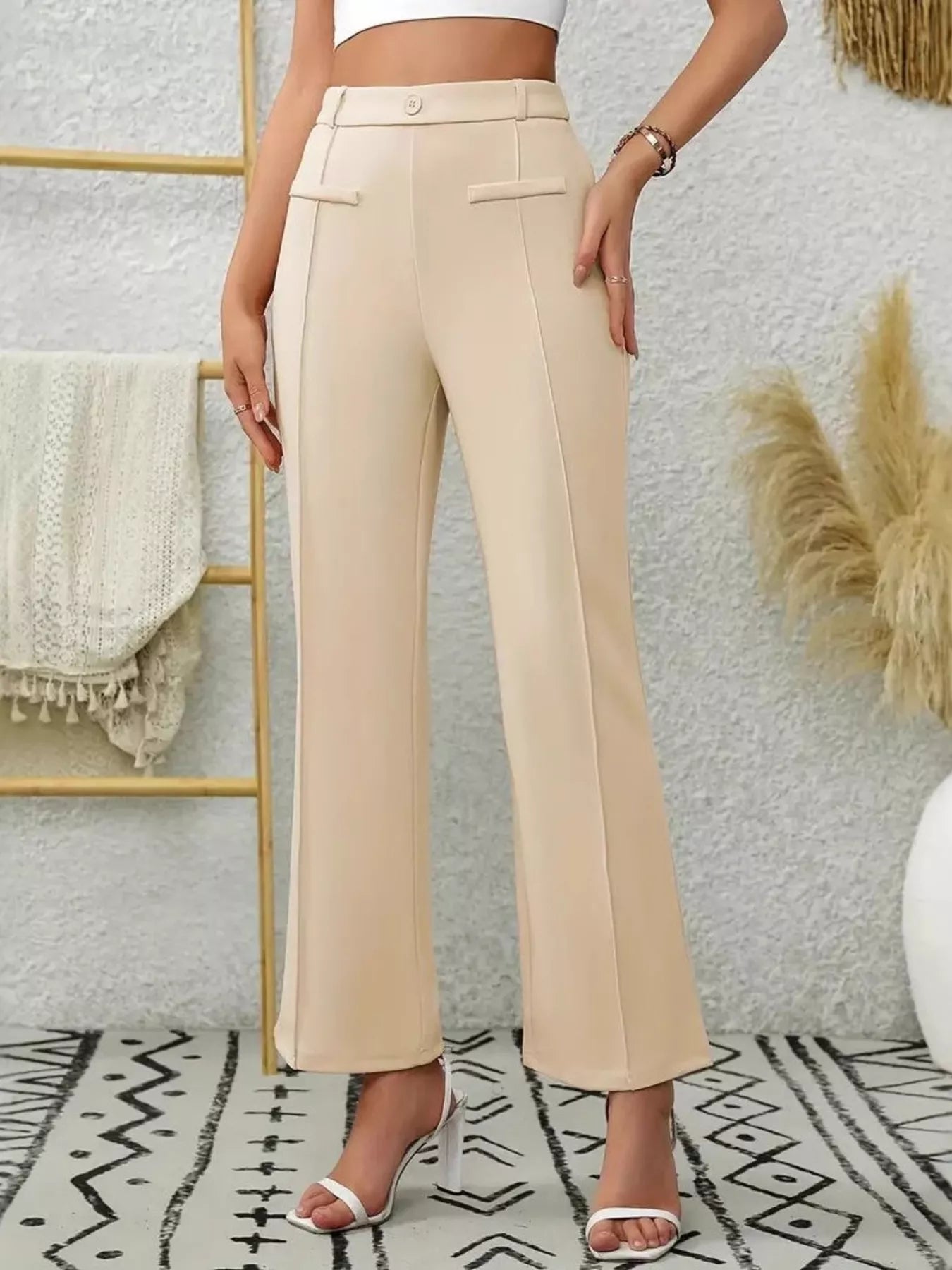 Southern Shores High Waist Flare Pants with Pockets