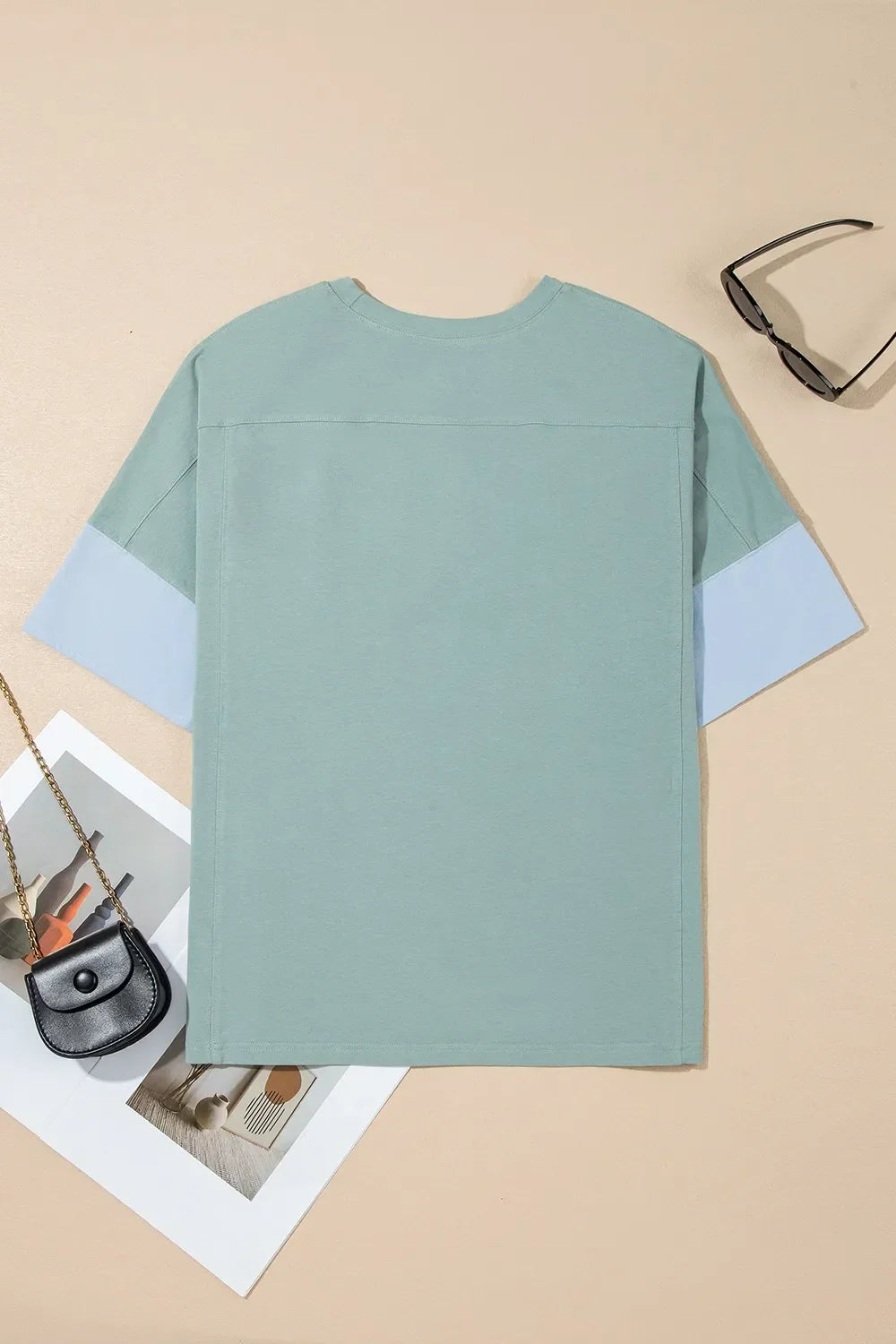 Oversized Frayed Denim Star Applique Tee With Patches - Southern Shores Clothing