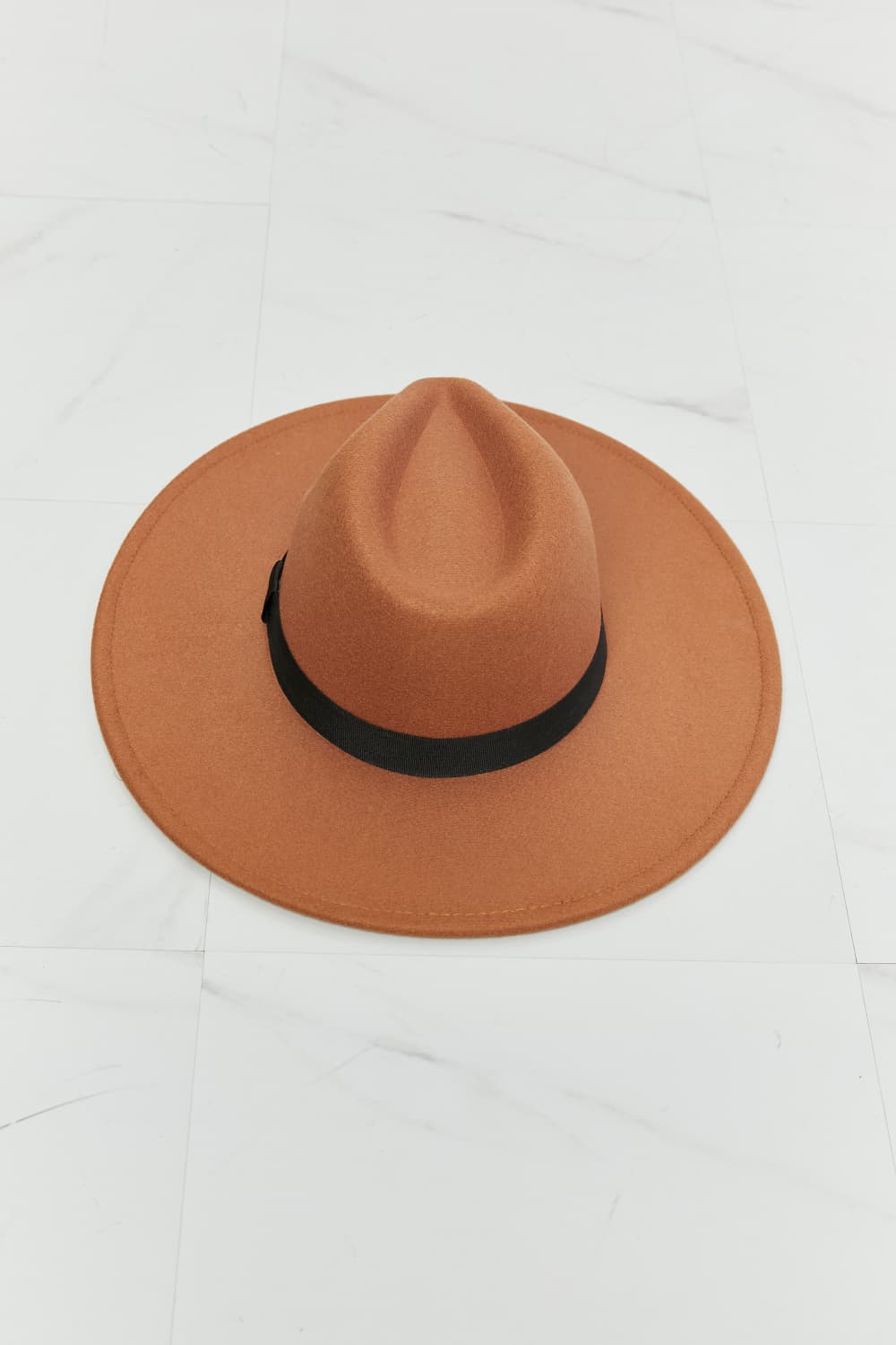 Classic Fedora Hat With Ribbon Band One Size