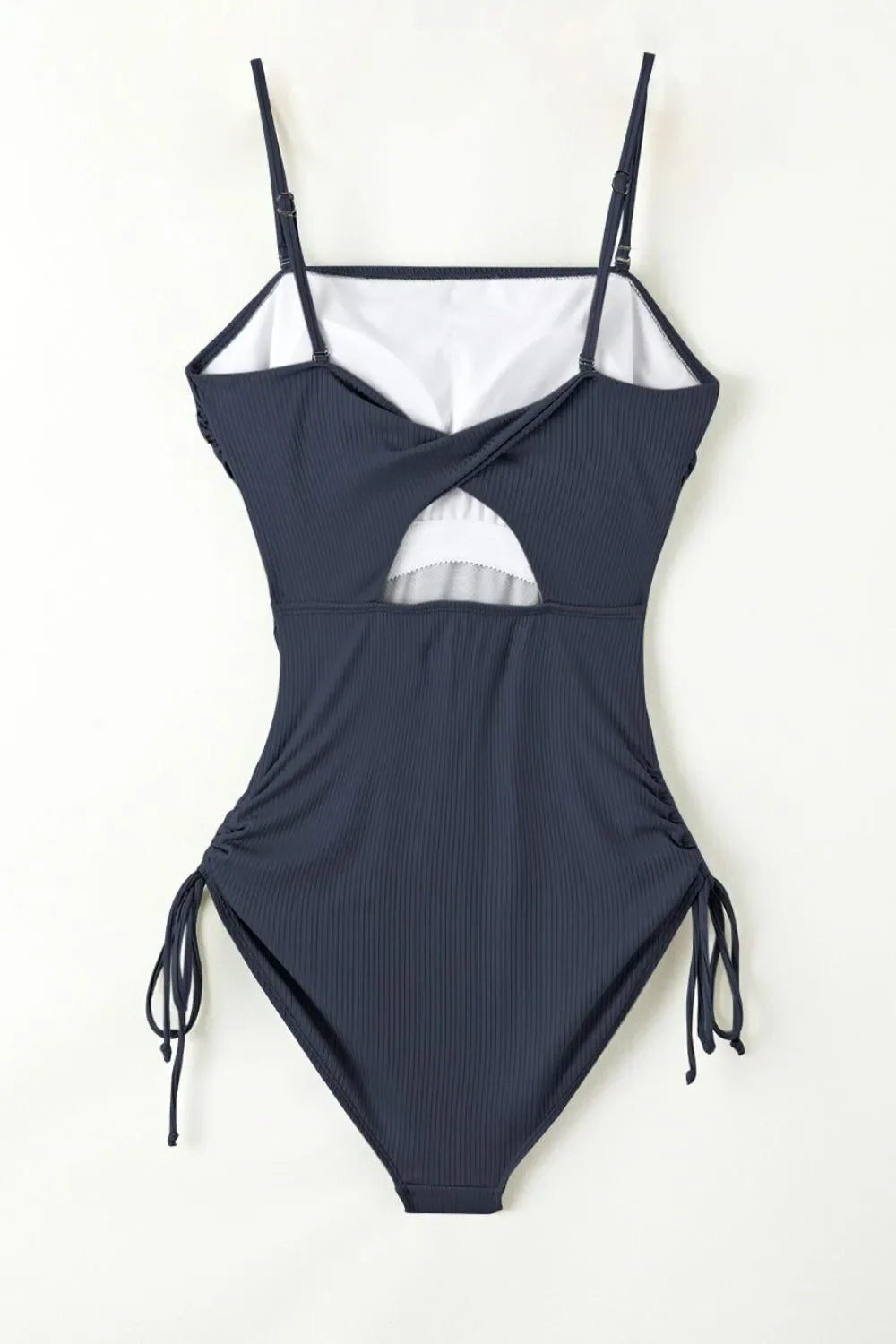 Ribbed Drawstring Cutout One Piece Swimsuit - Southern Shores Clothing