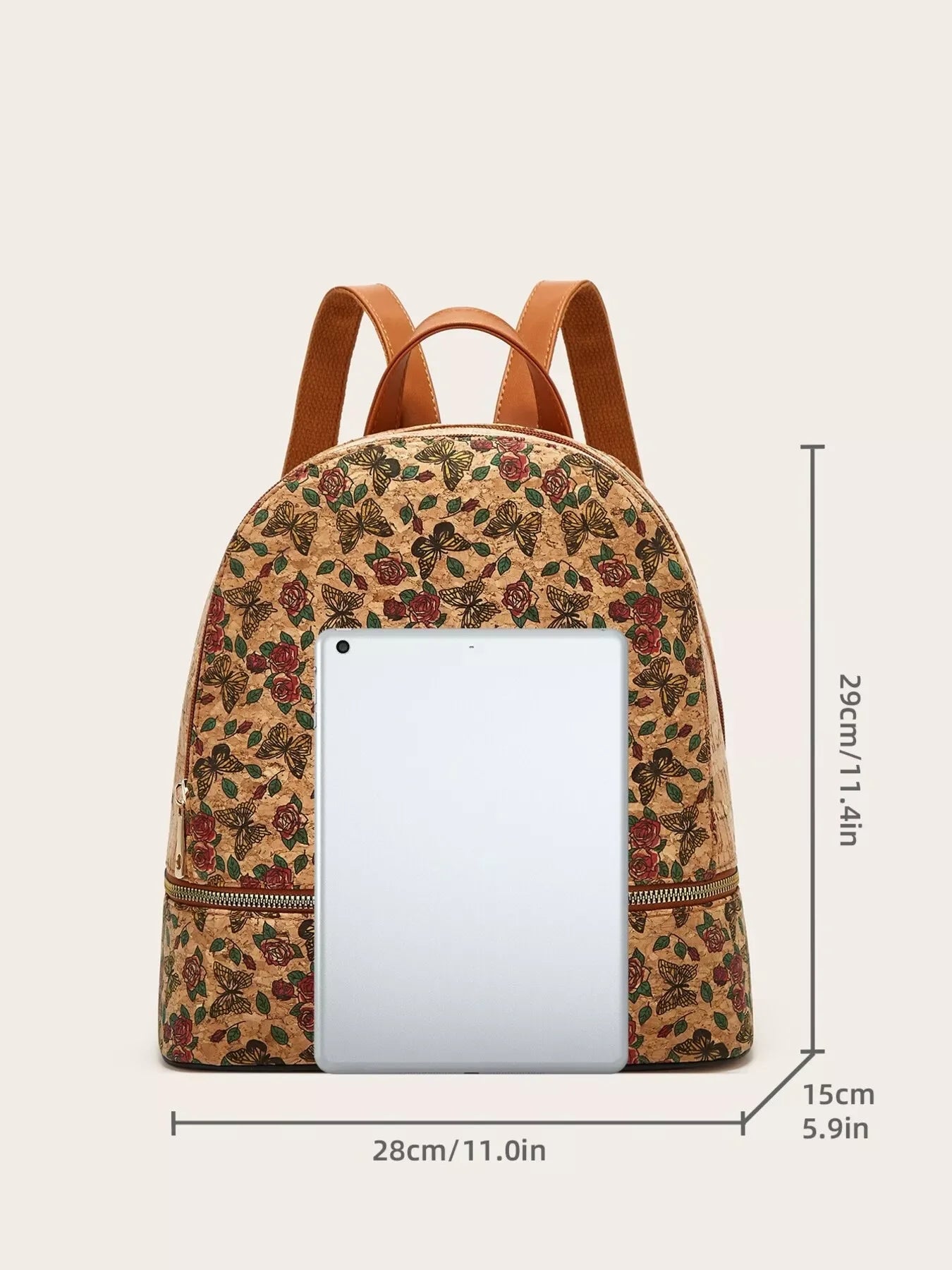 Floral Butterfly Print Leather Backpack Bag - Southern Shores Clothing
