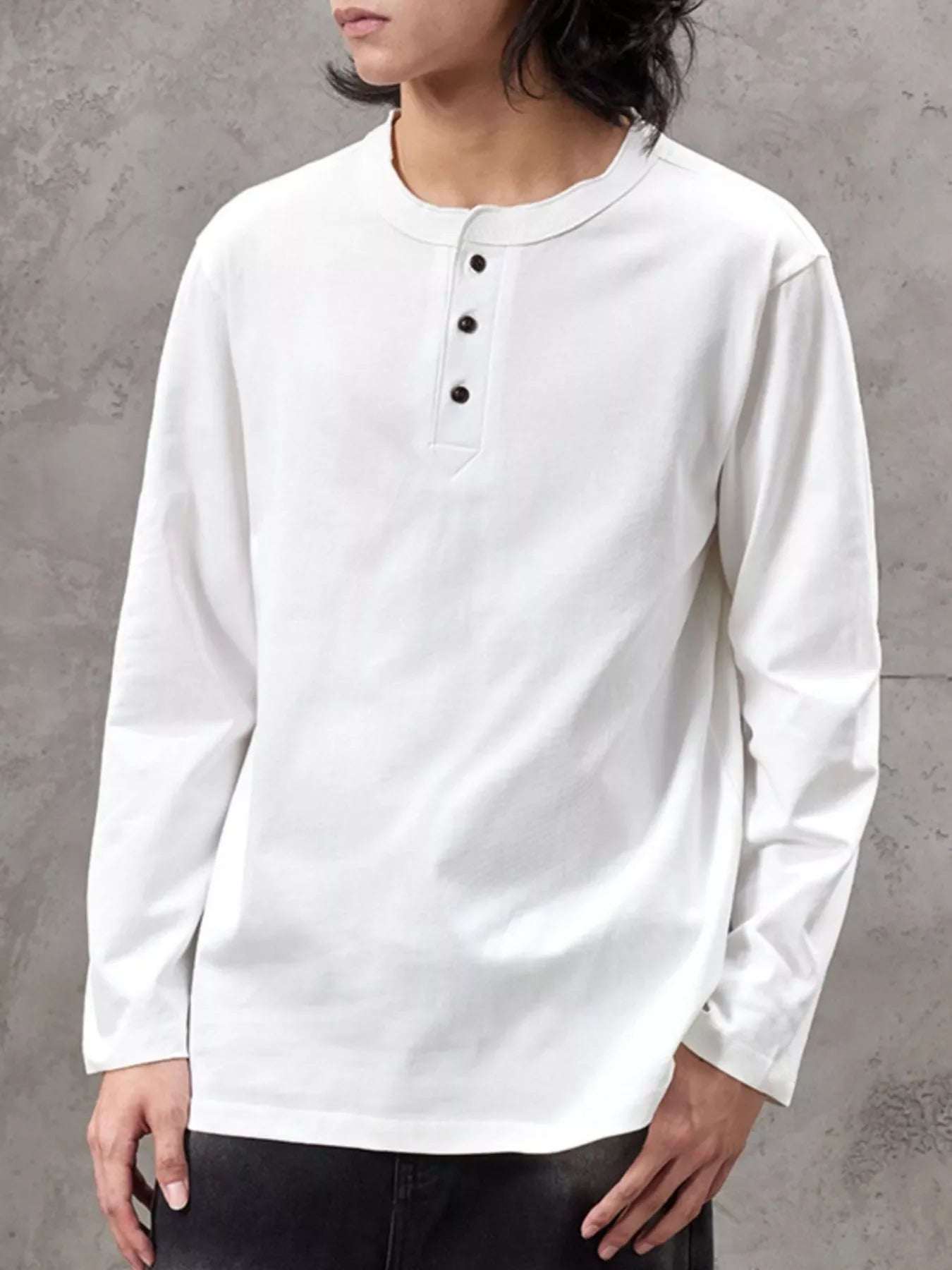 Plus Size Henley Long Sleeve Tee Casual Wear - Southern Shores Clothing