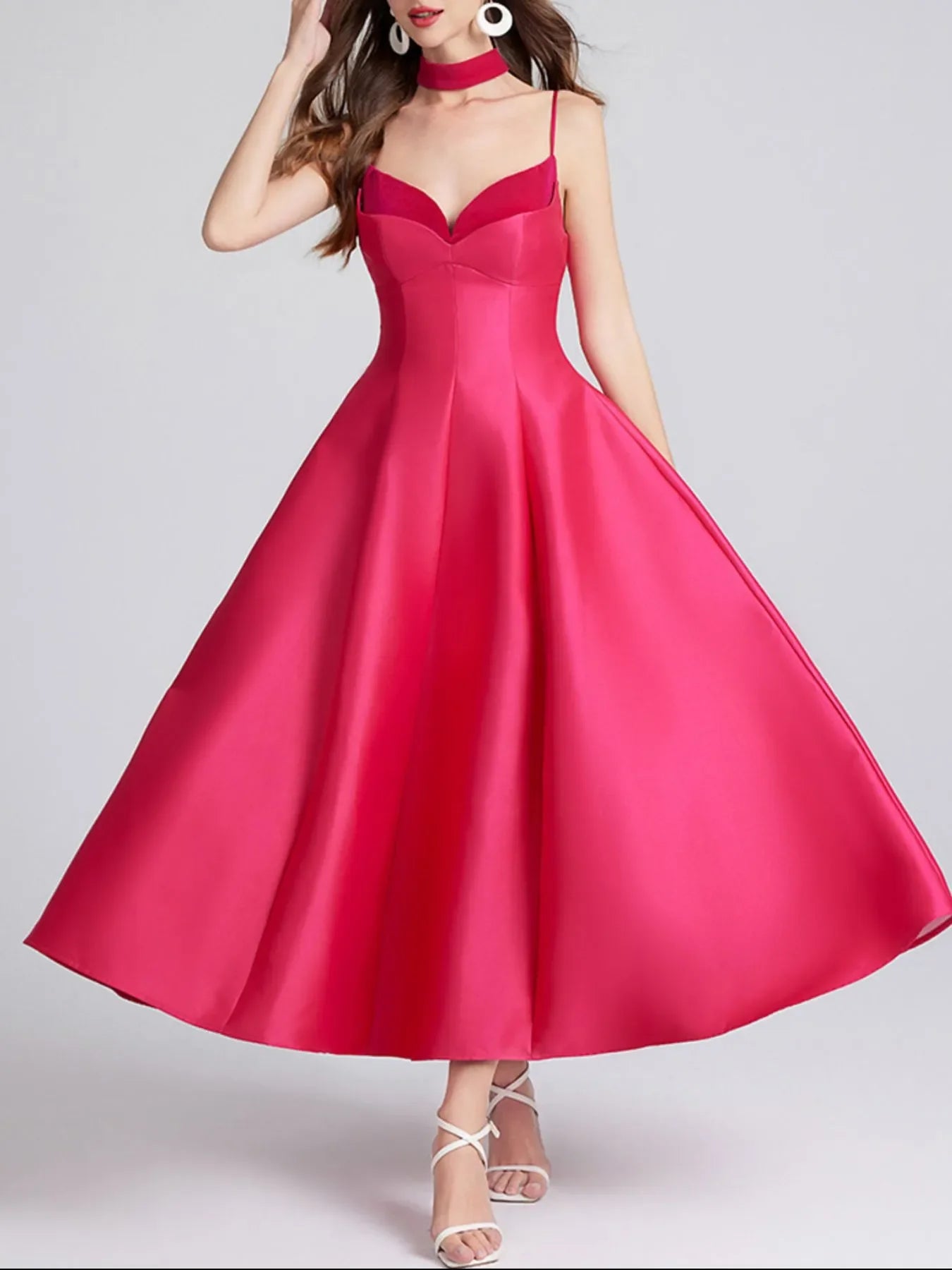 Sweetheart Spaghetti Strap Midi Mariner Dress Collar - Southern Shores Clothing