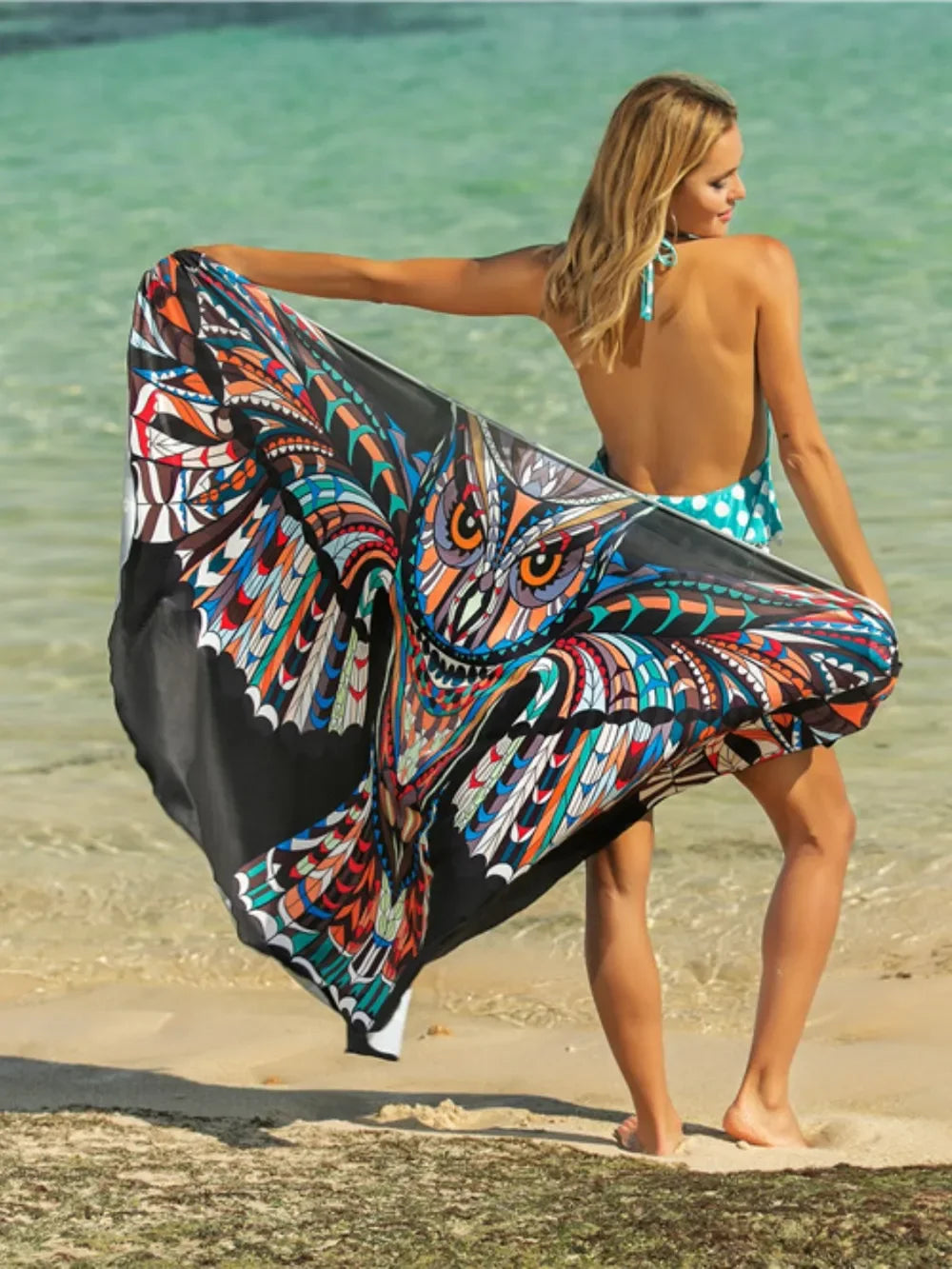 Printed Crisscross Spaghetti Strap Cover Up - Southern Shores Clothing