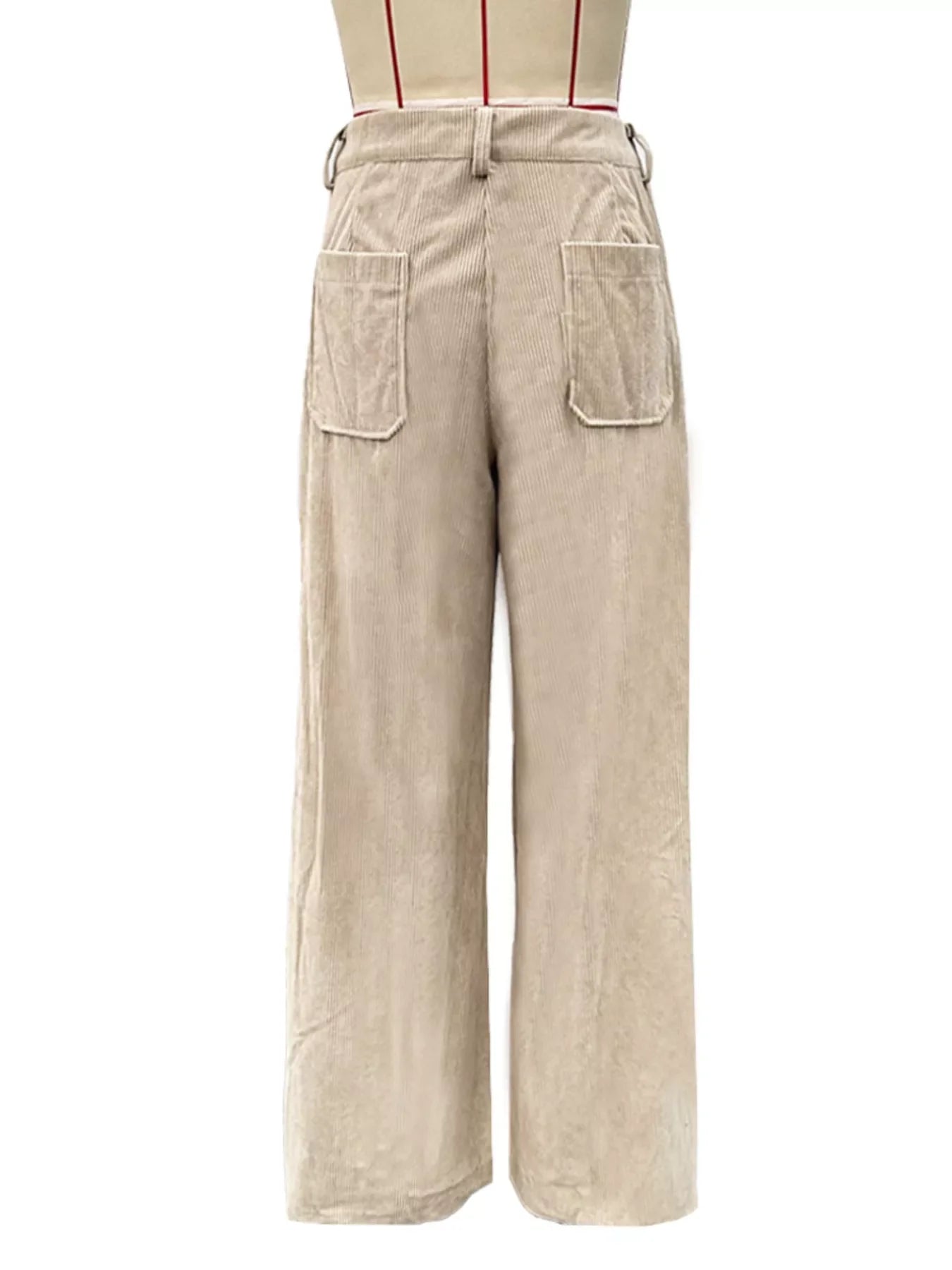 Wide Leg Corduroy Pants With Pockets And Relaxed Fit - Southern Shores Clothing