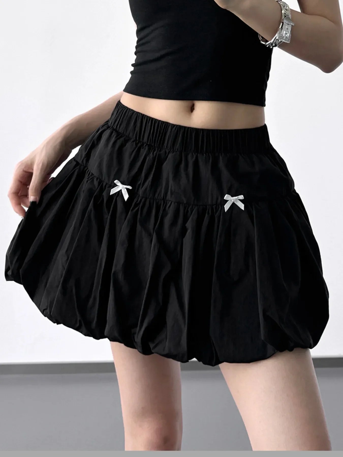 Bubble Hem Elastic Waist Mini Skirt Lightweight - Southern Shores Clothing