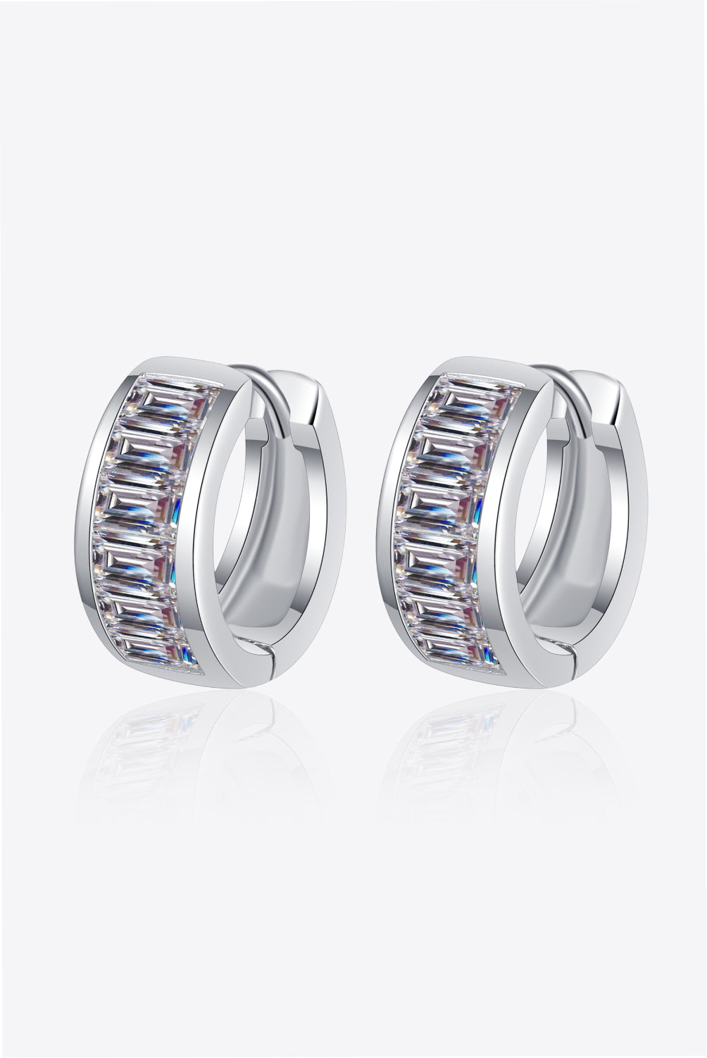 Southern Shores 1.8 Carat Moissanite Sterling Silver Huggie Earrings