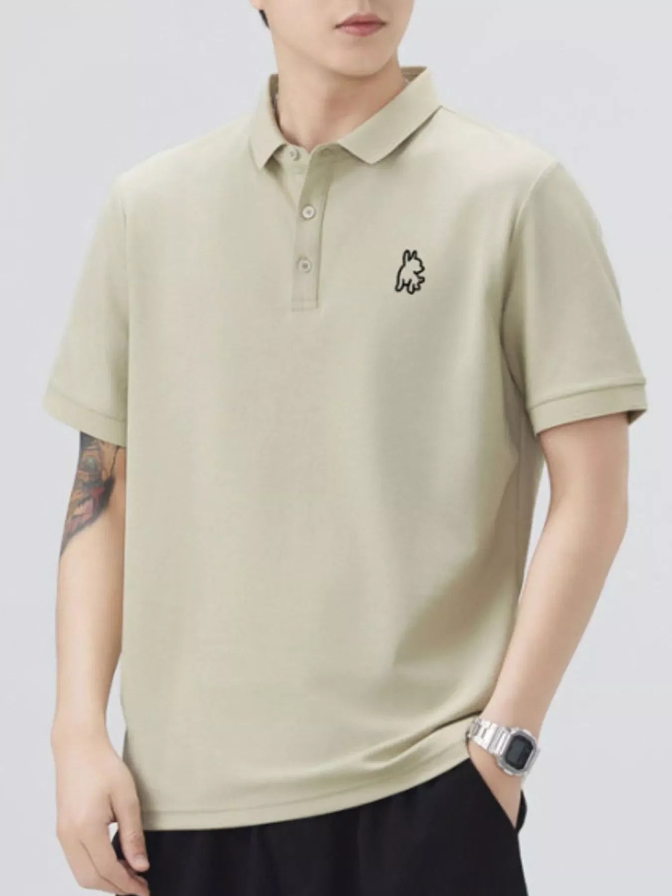 Plus Size Button Detail Polo Shirt Cotton Blend - Southern Shores Clothing