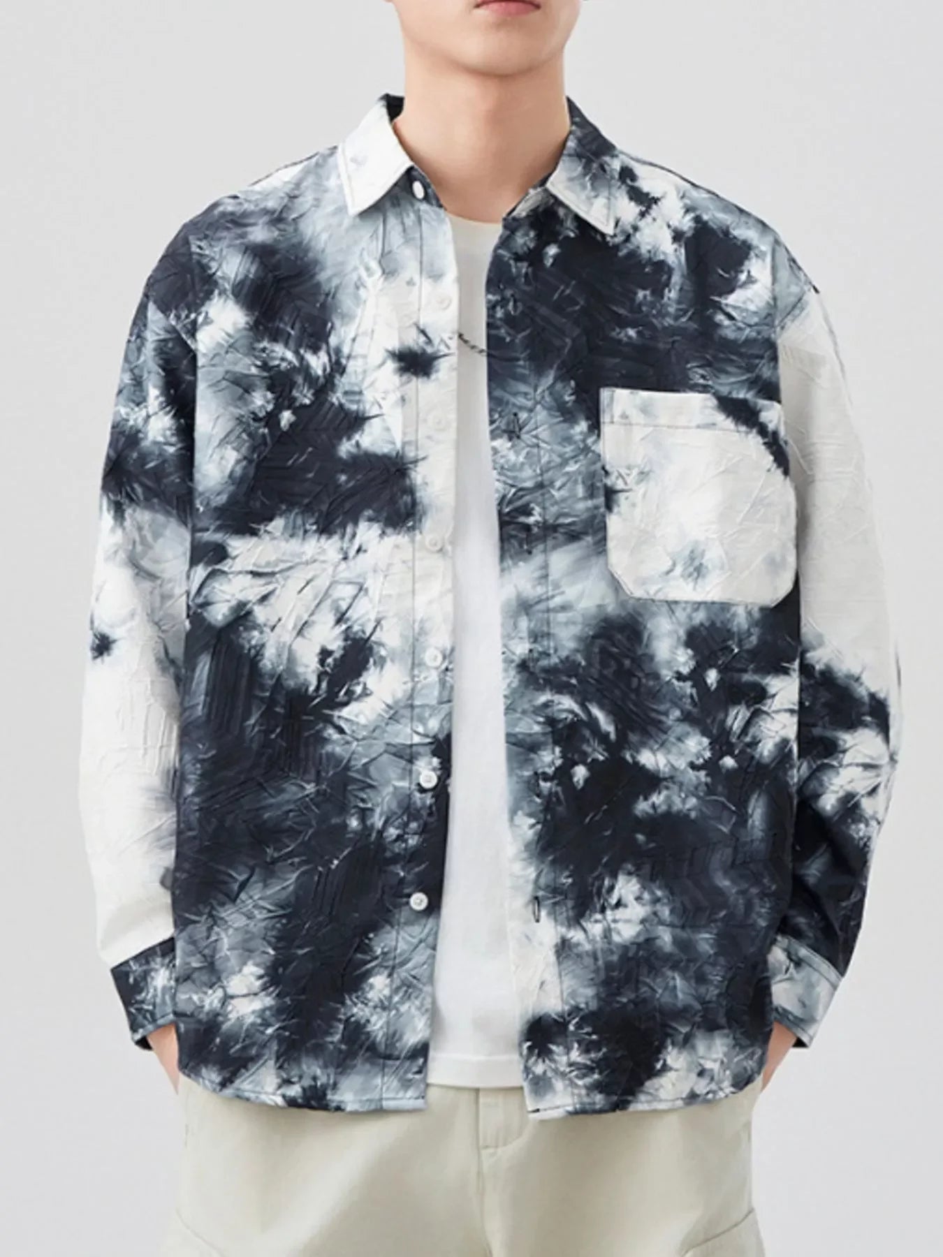 Plus Size Tie-Dye Button Up Long Sleeve Shirt - Southern Shores Clothing