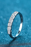 Moissanite Rhodium-Plated Half-Eternity Ring - Southern Shores Clothing