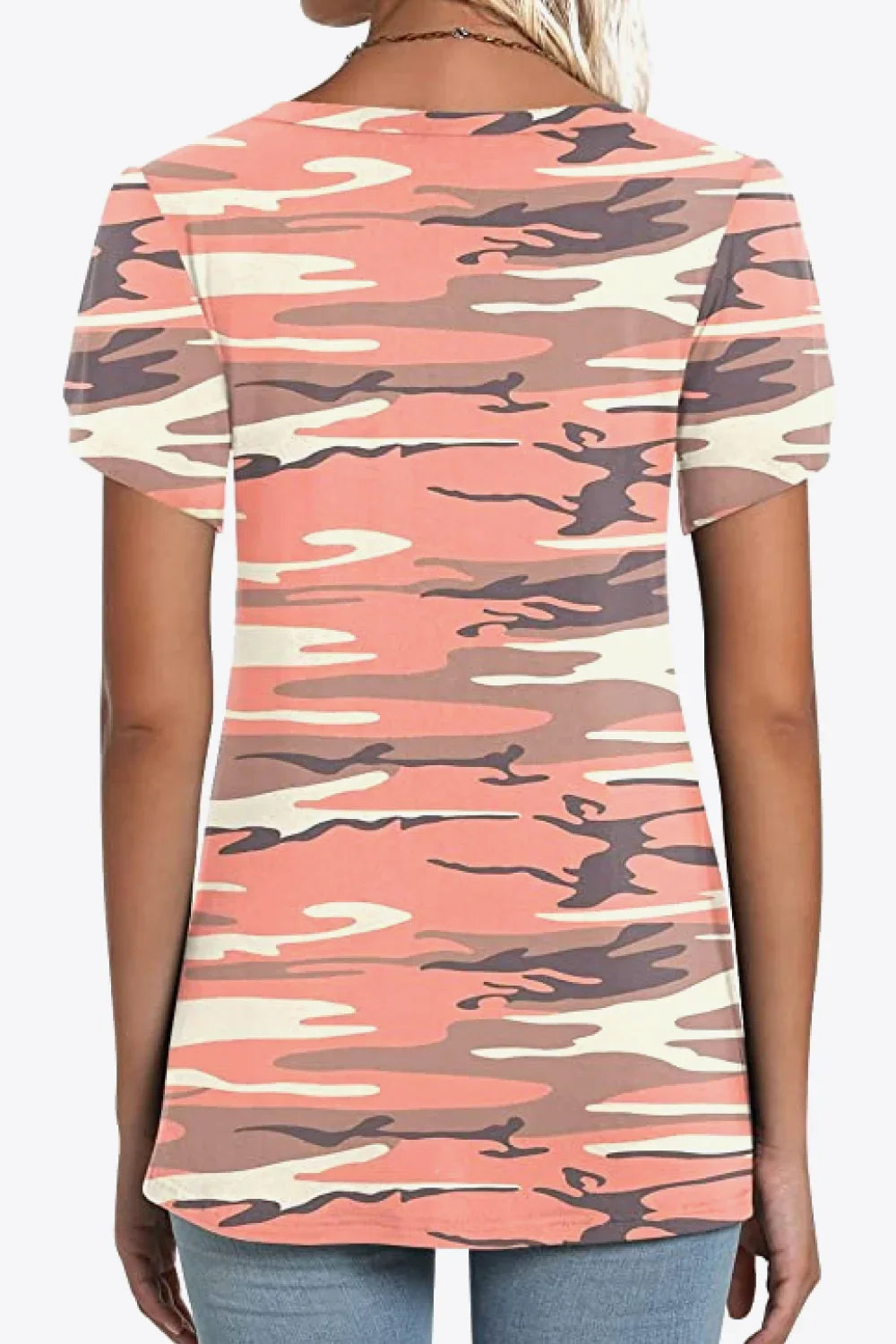 Casual Floral V Neck Blouse With Petal Sleeves - Southern Shores Clothing
