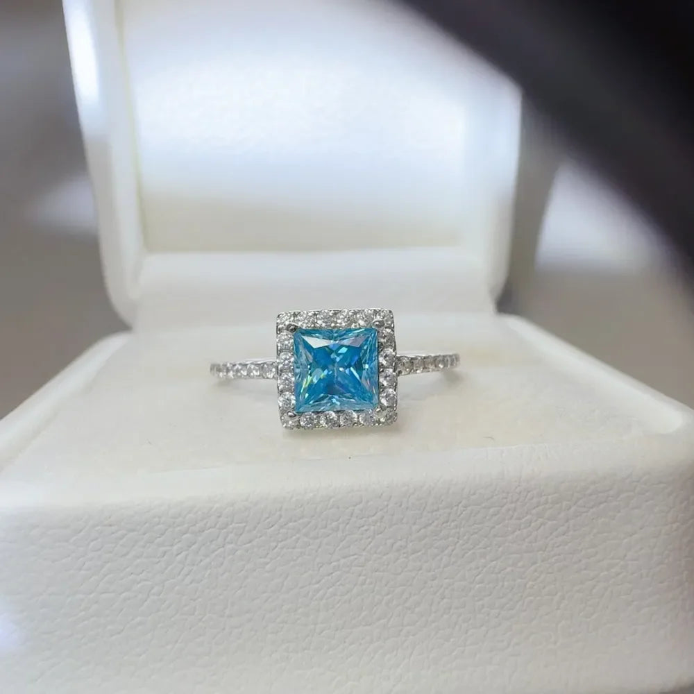 2 Carat Moissanite Square Ring In 925 Sterling Silver - Southern Shores Clothing