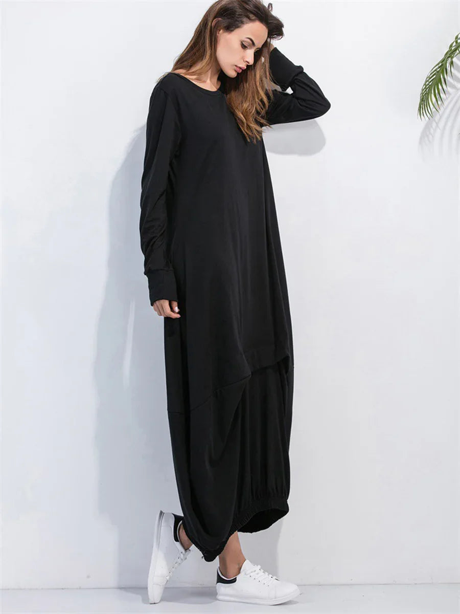 Casual Coastal Long Sleeve Maxi Sweatshirt Dress - Southern Shores Clothing