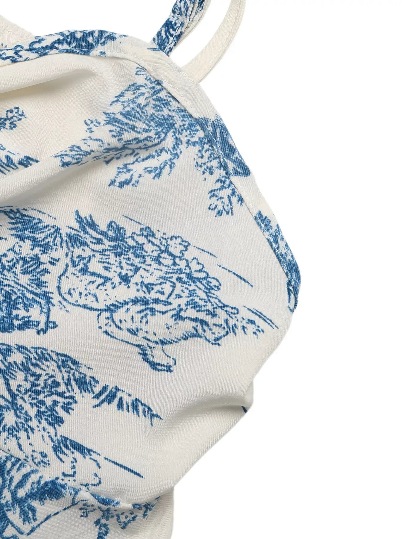 Floral Print Tie Front Cami With Ruffle Hem Silhouette Top - Southern Shores Clothing