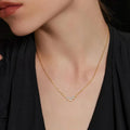 Sterling Silver Inlaid Moissanite Necklace For Everyday Wear - Southern Shores Clothing