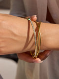 18K Gold-Plated Crossover Zircon Bracelet - Southern Shores Clothing
