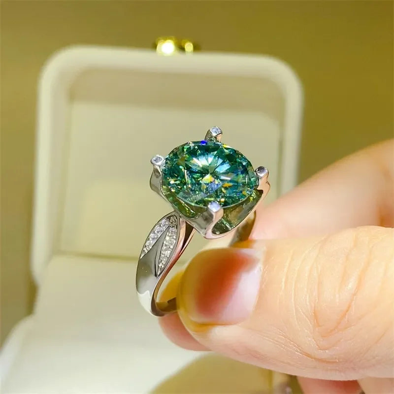 Moissanite Zircon Sterling Silver Ring With Coastal Flair - Southern Shores Clothing