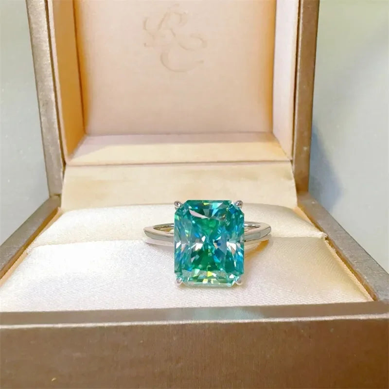 2 Carat Moissanite Rectangle Ring Sterling Silver - Southern Shores Clothing
