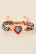 Heart Shaped Natural Stone Bracelet With Copper Accents - Southern Shores Clothing