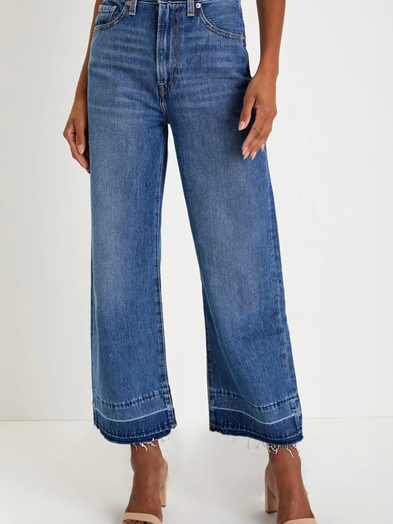 Beachside High Waist Wide Leg Washed Denim Jeans - Southern Shores Clothing