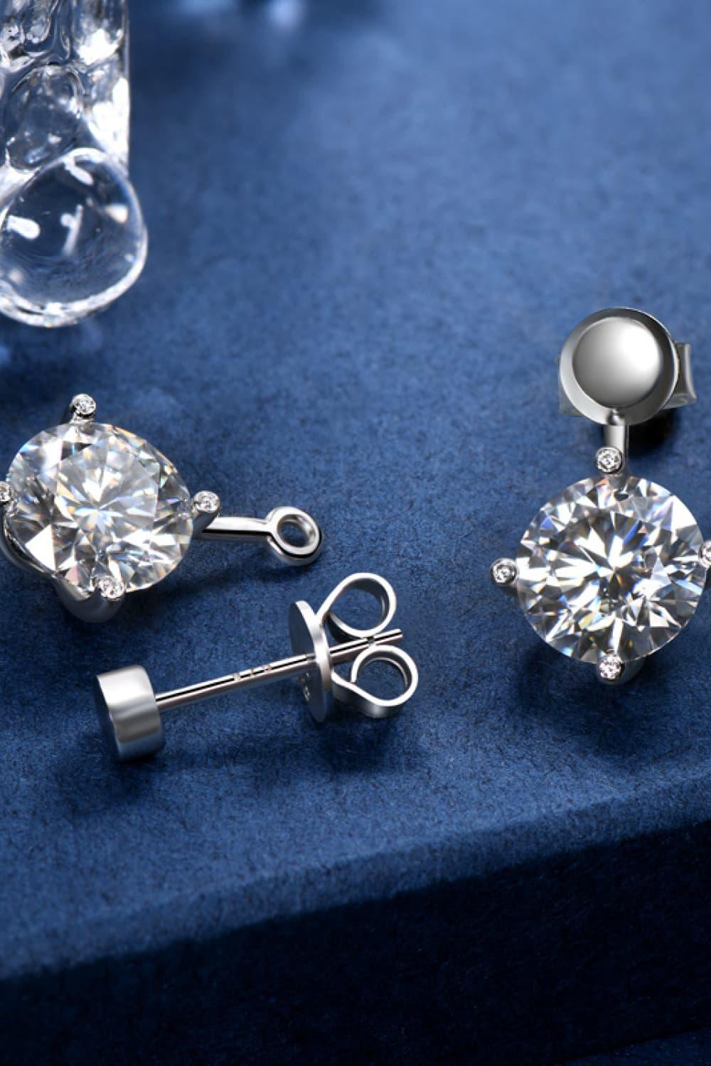Minimalist 4 Carat Moissanite Drop Earrings Lightweight - Southern Shores Clothing