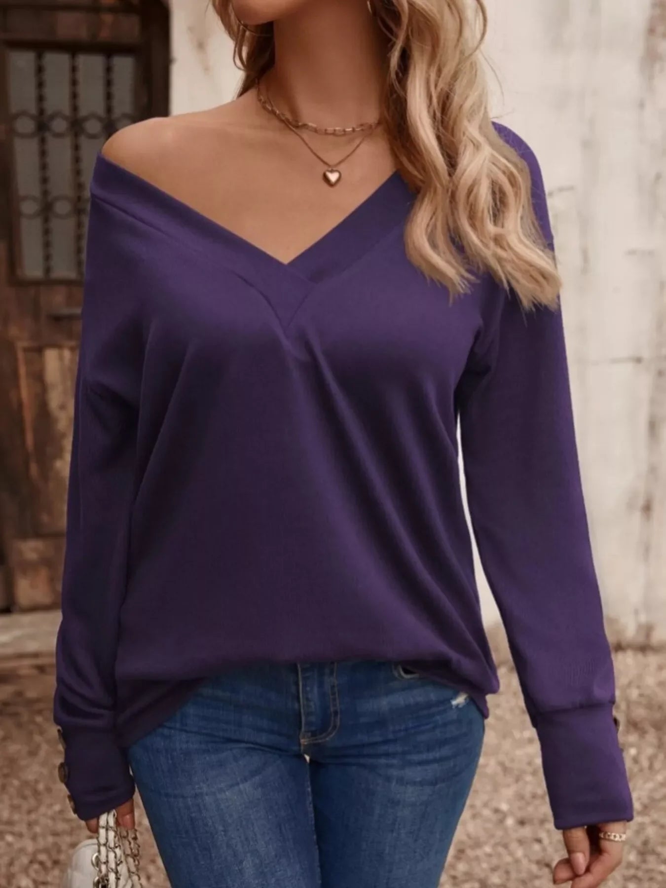 V-Neck Long Sleeve T-Shirt - Southern Shores Clothing