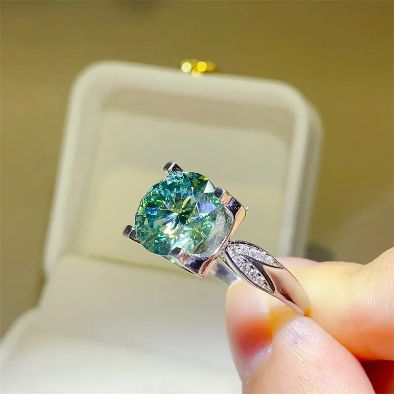 Moissanite Zircon Sterling Silver Ring With Coastal Flair - Southern Shores Clothing