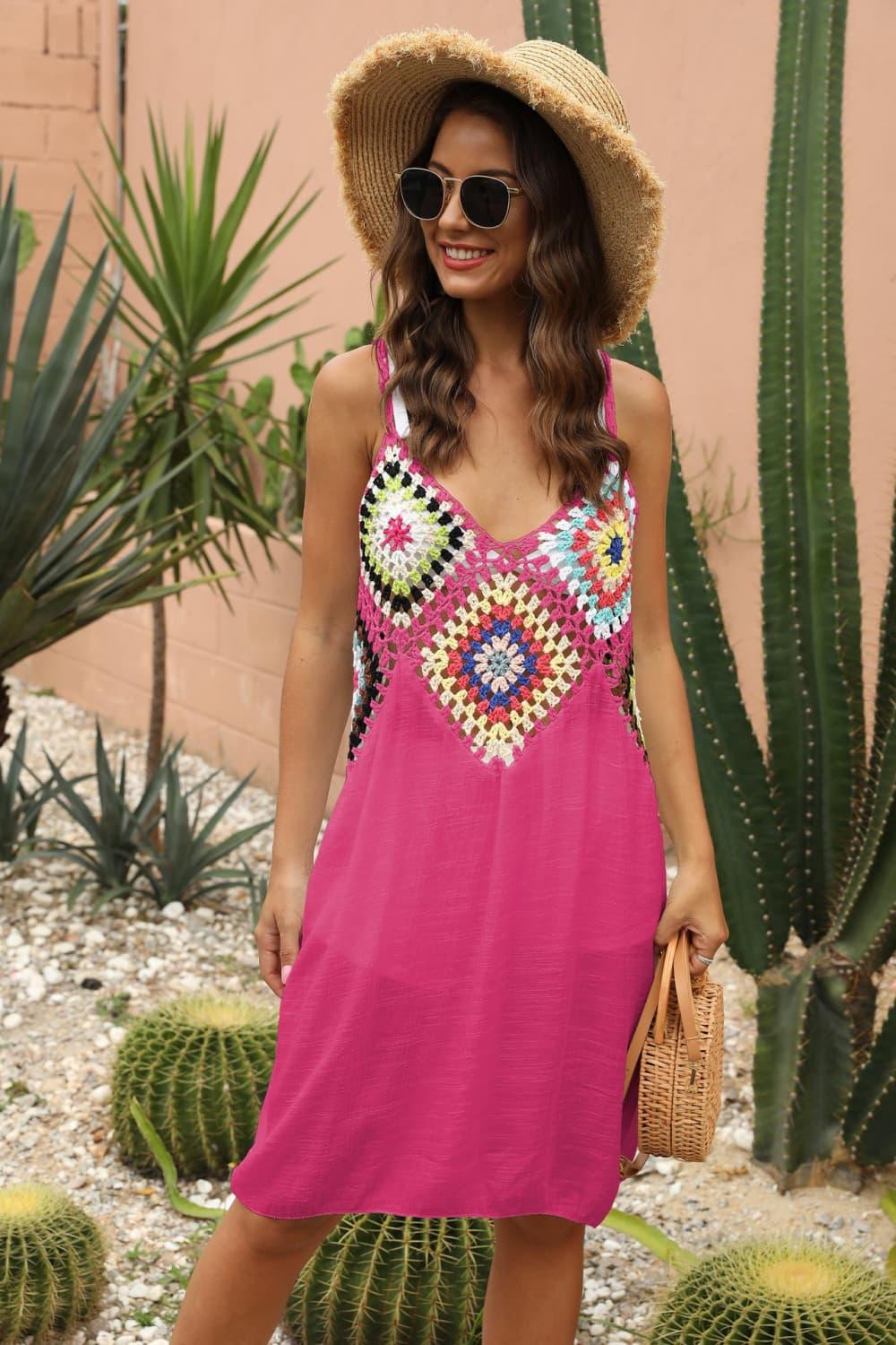 Openwork Sleeveless Embroidery Dress - Southern Shores Clothing