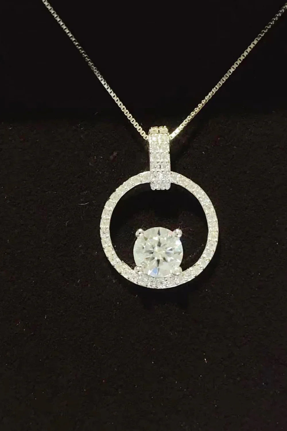 One Carat Moissanite Necklace Sterling Silver - Southern Shores Clothing