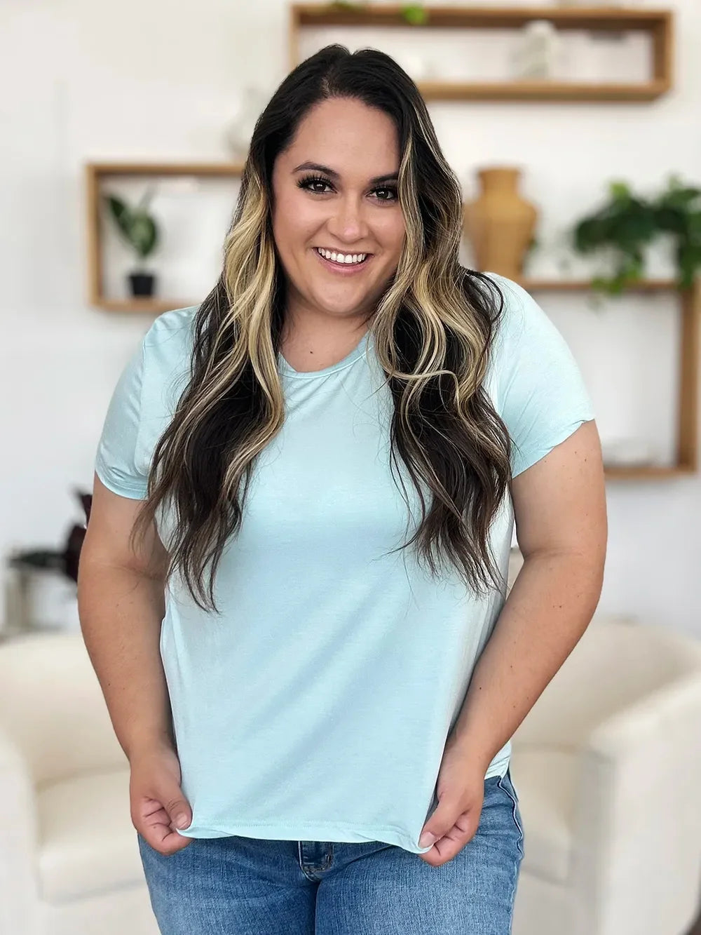 Basic Bae Bamboo Full Size Round Neck Short Sleeve T-Shirt Plus Size - Southern Shores Clothing