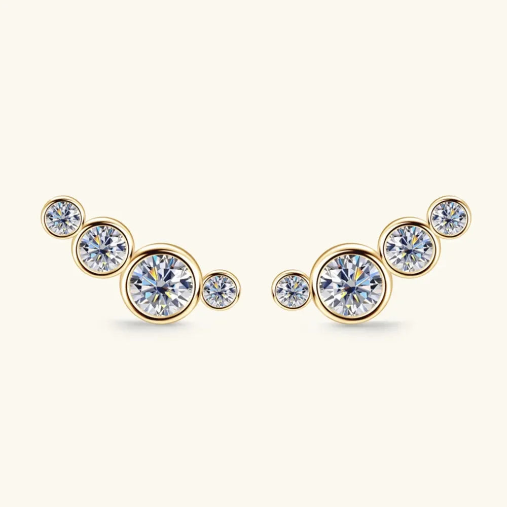 Sterling Silver Moissanite Stud Earrings - Southern Shores Clothing