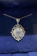 Moissanite Halo Sterling Silver Necklace - Southern Shores Clothing