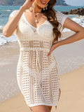 Openwork V-Neck Semi-Sheer Swim Cover-Up - Southern Shores Clothing