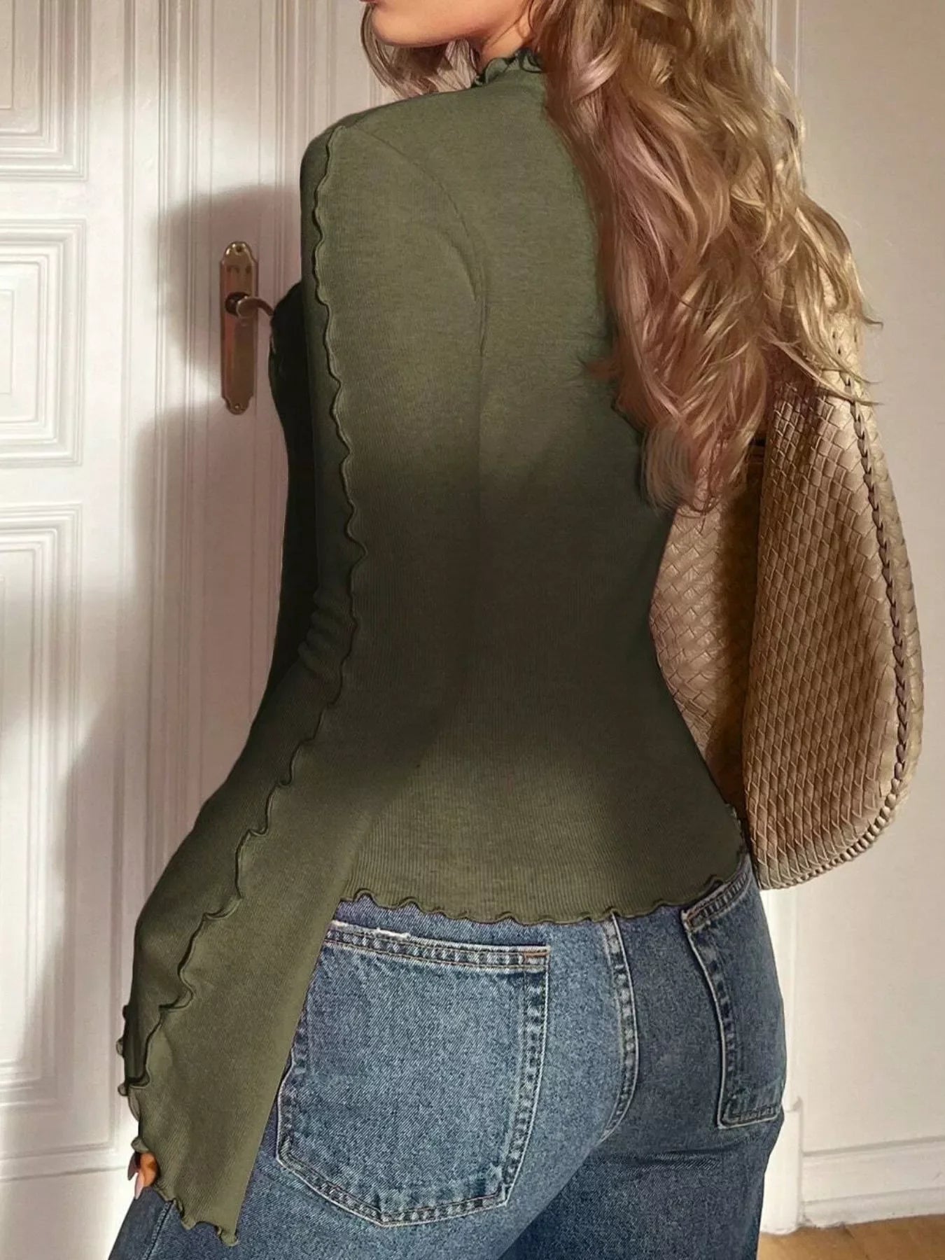 Lettuce Edge Flare Sleeve Top - Southern Shores Clothing