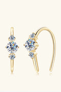 Moissanite Sterling Silver Platinum-Plated Earrings - Southern Shores Clothing
