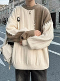 Oversized Block Knitted Pullover With Relaxed Fit - Southern Shores Clothing