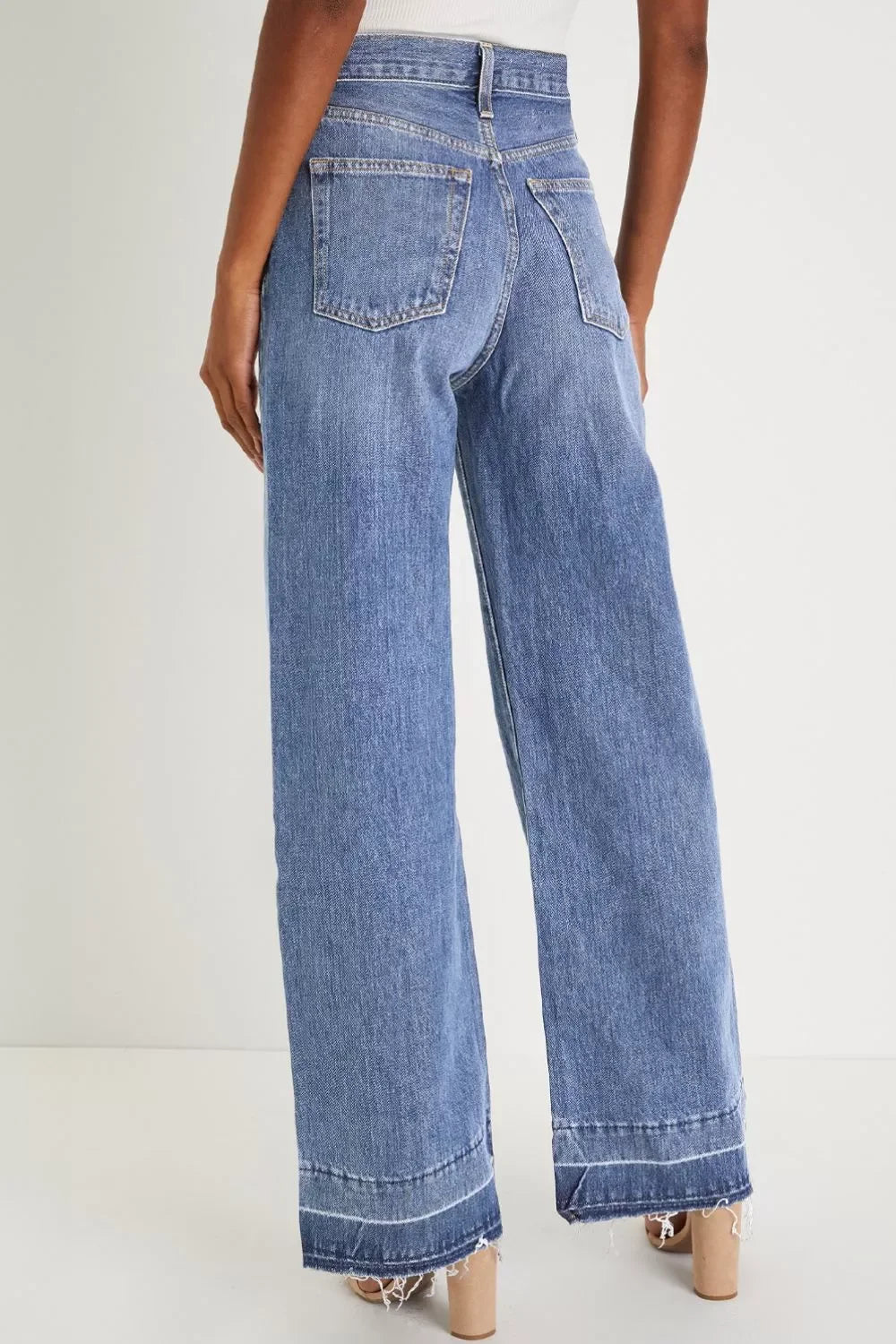 Wide Leg High Waist Denim Jeans Classic Coastal Style - Southern Shores Clothing