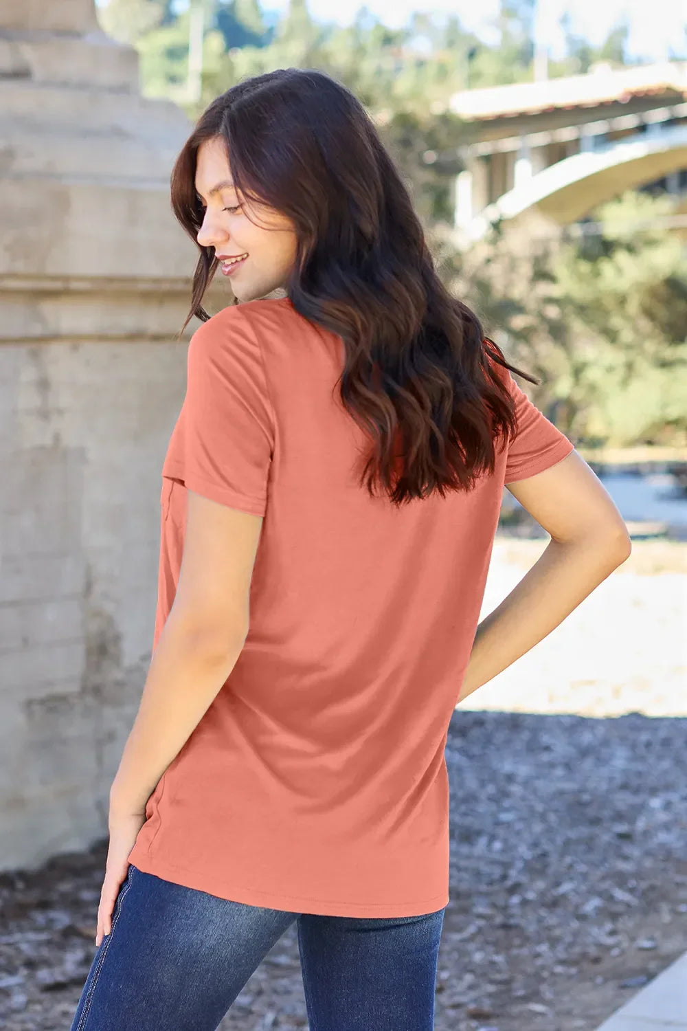 Basic Bae Bamboo Full Size V-Neck Short Sleeve T-Shirt - Southern Shores Clothing