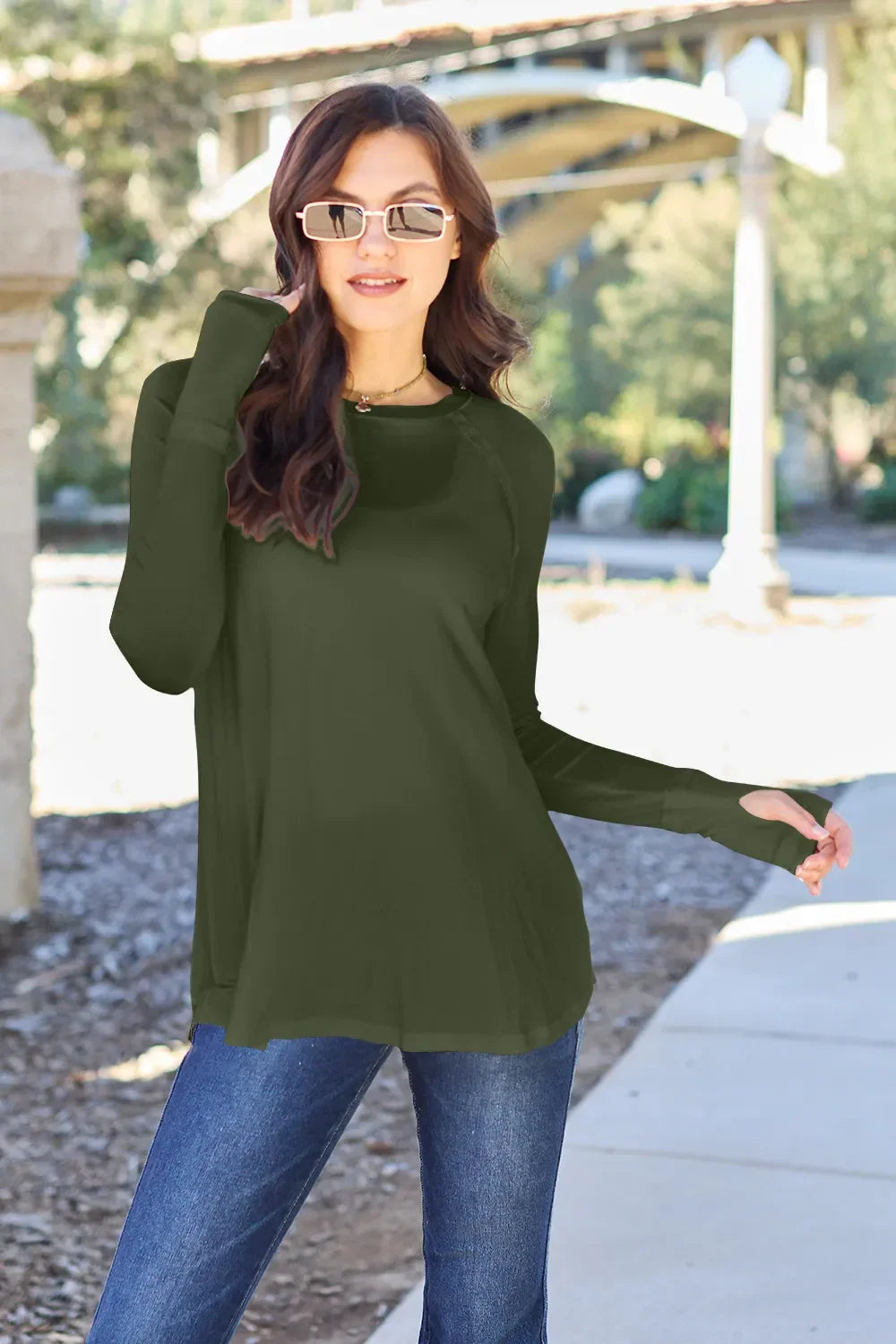 Classic Round Neck Long Sleeve T Shirt Basic - Southern Shores Clothing