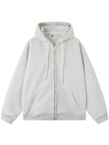 Loose Fit Zip Hoodie With Drawstring And Pockets - Southern Shores Clothing