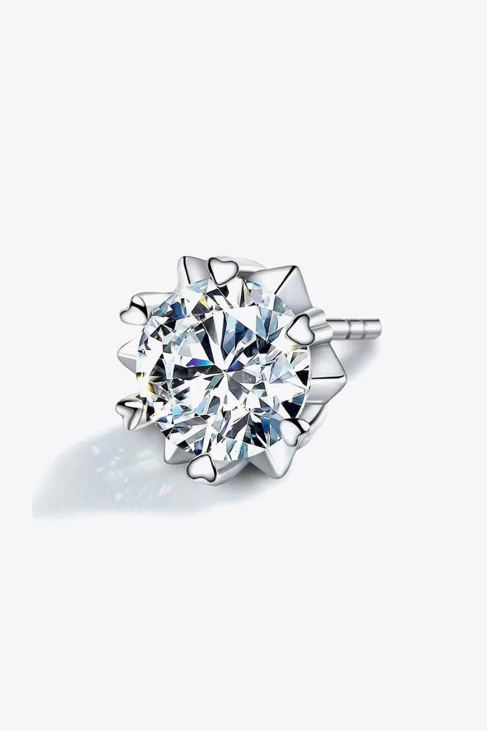 4 Carat Moissanite Stud Earrings Sterling Silver - Southern Shores Clothing