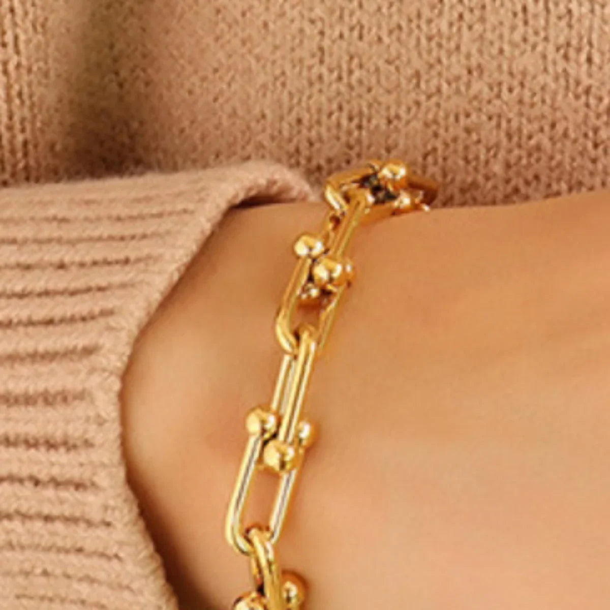 Chunky Titanium Steel Chain Bracelet Gold Or Platinum Plated - Southern Shores Clothing