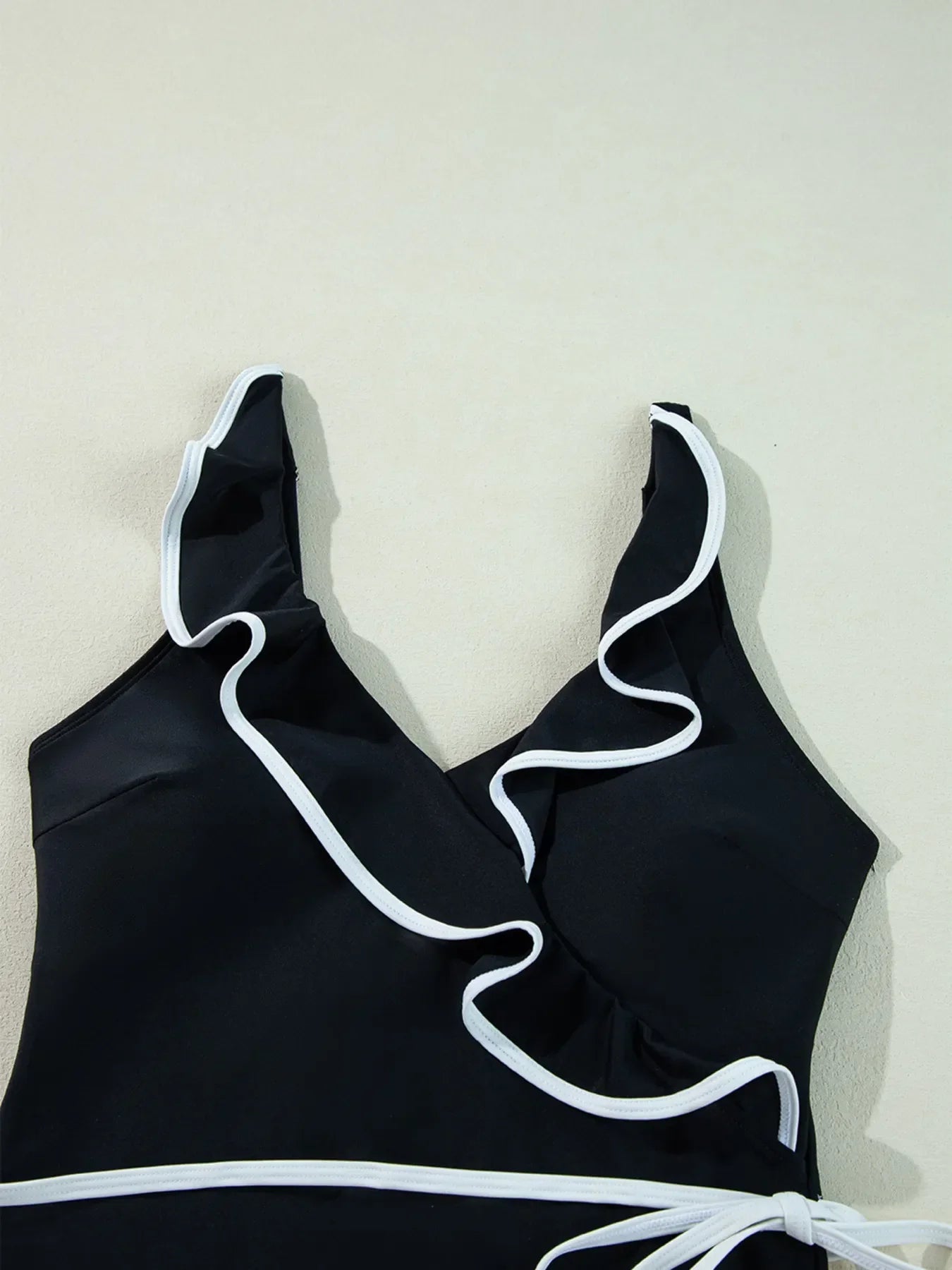 Ruffle Trim V-Neck One-Piece Swimsuit Coastal - Southern Shores Clothing