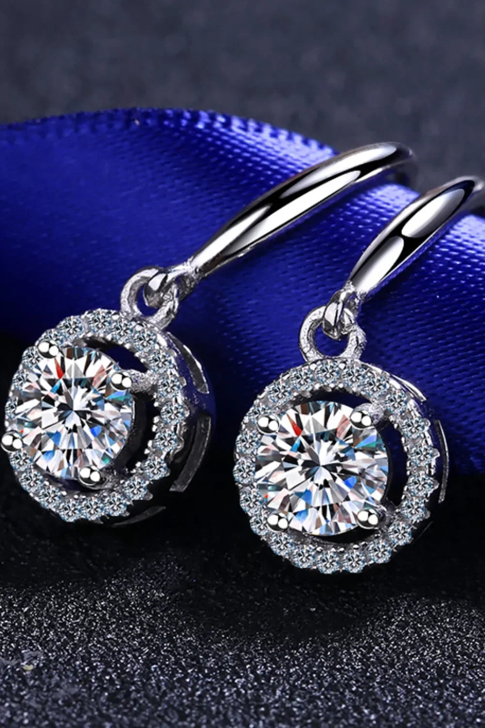 Moissanite Sterling Silver Drop Earrings - Southern Shores Clothing
