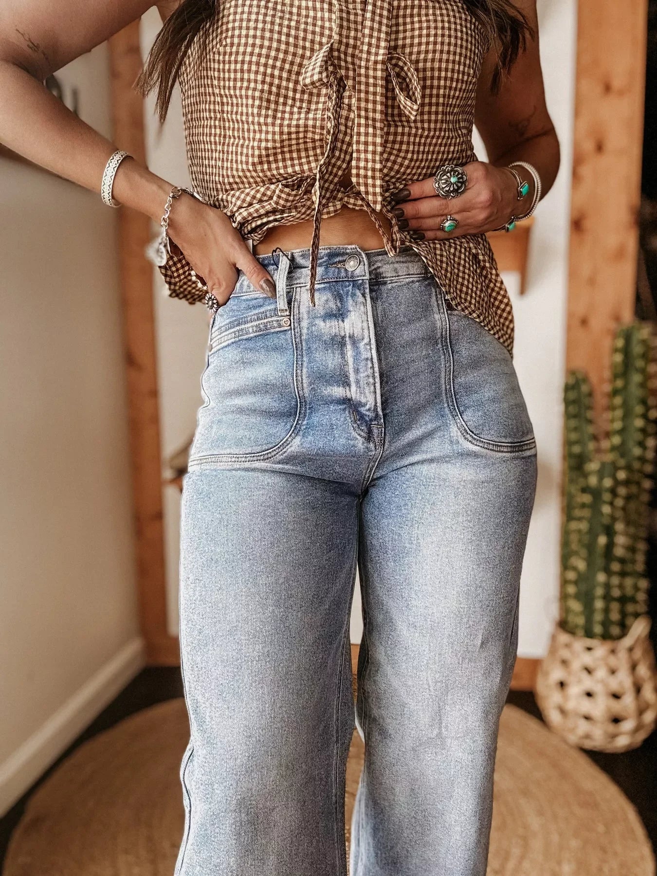 Ocean Inspired Wide Leg Denim Jeans For Casual Wear - Southern Shores Clothing