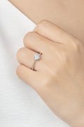 Minimalist 1 Carat Moissanite Ring Platinum Plated - Southern Shores Clothing