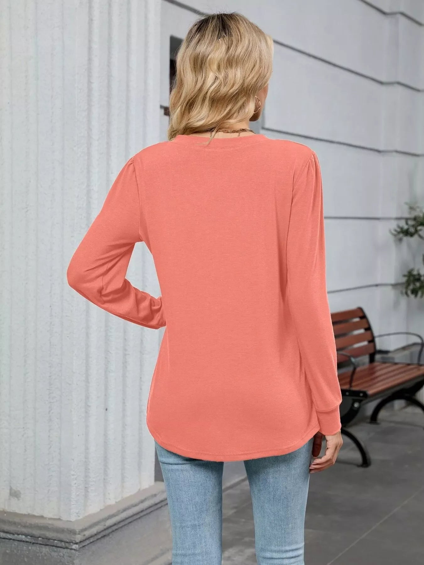 V-Neck Long Sleeve Relaxed Fit T-Shirt - Southern Shores Clothing