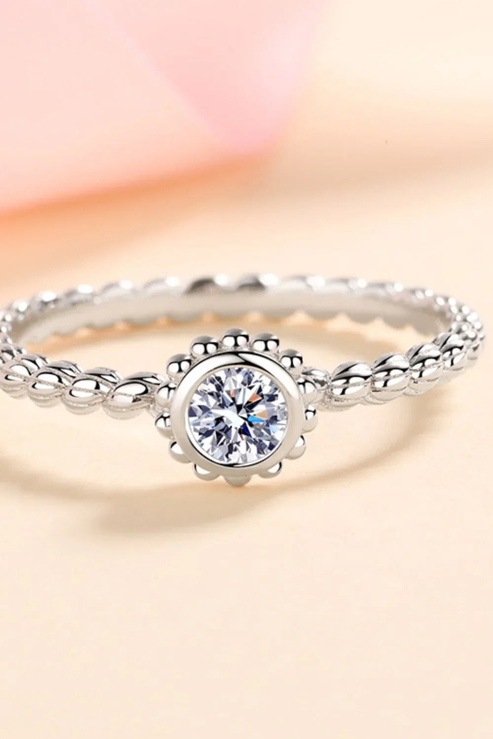 0.3-Carat Moissanite Ring In Rhodium Plated Sterling Silver - Southern Shores Clothing