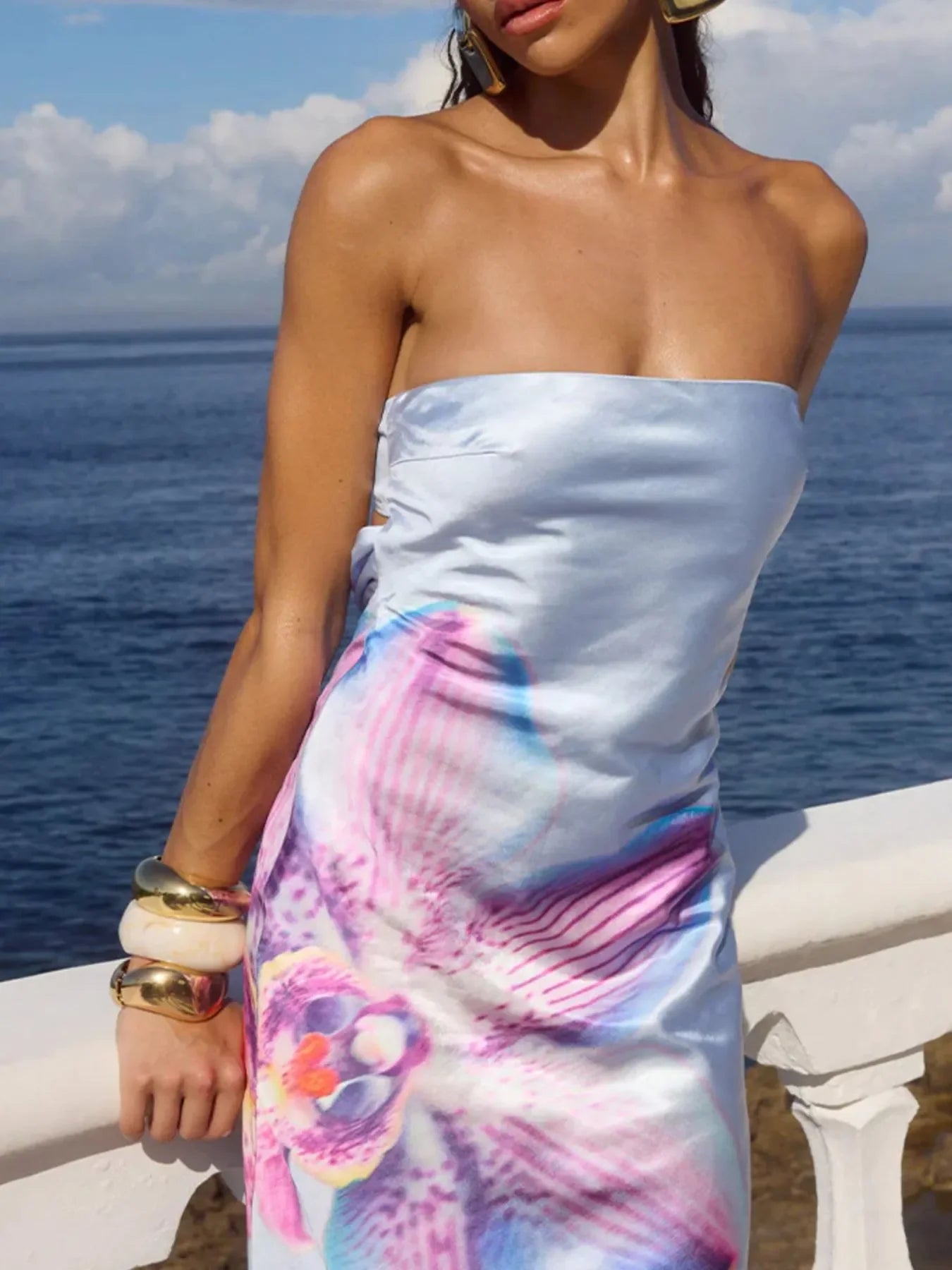Printed Tube Maxi Magnolia Dress Sundress - Southern Shores Clothing